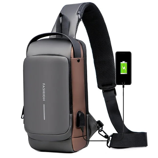 Mochila Anti-Furto com Senha USB Slim Bag